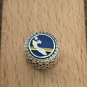 Pandora Curacao Map Charm, S925 Silver Bracelets